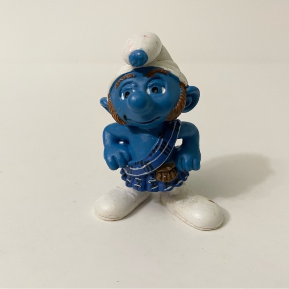 Vintage Smurfs Gutsy Scottish Kilt Smurf Schleich Peyo - Picture 10 of 10